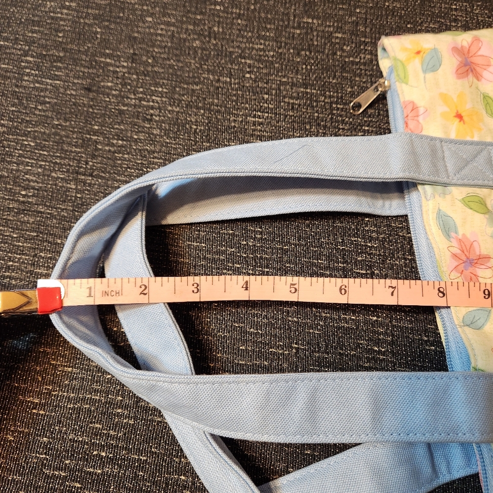 Longaberger Basket Mother's Day Blue Floral Tote Bag Multipurpose - Picture 10 of 11